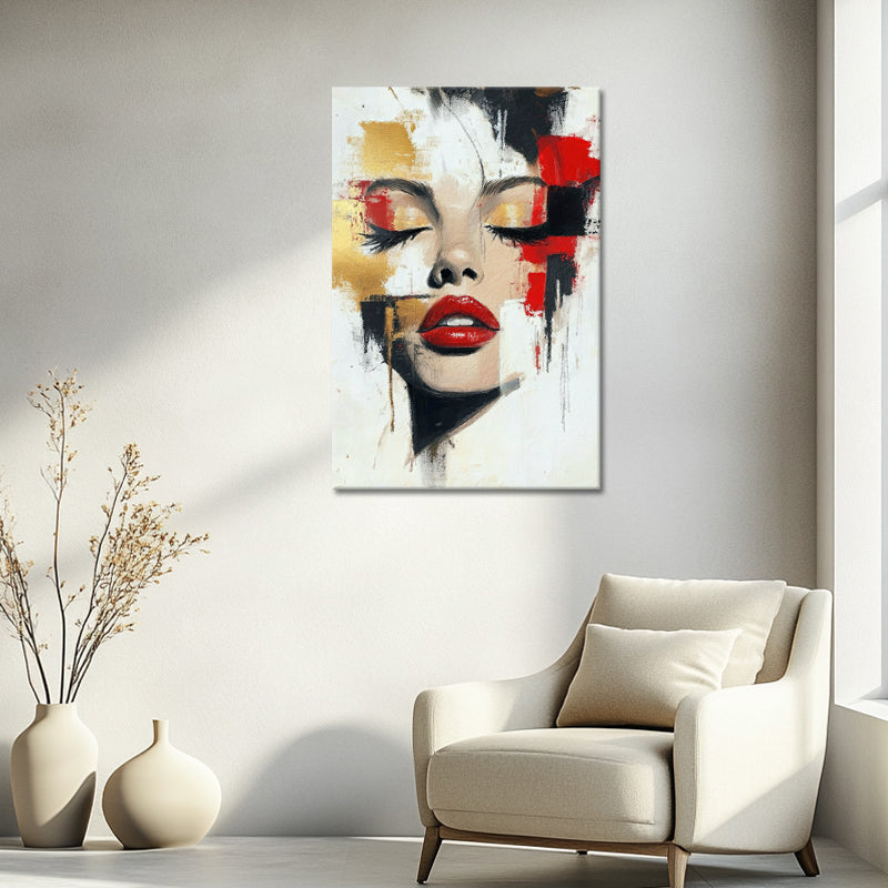 Abstract schilderij gezicht II