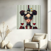 Modische Frau mit Wein