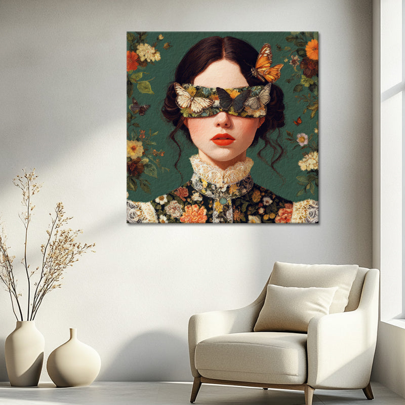 Vrouw Tussen Vlinders