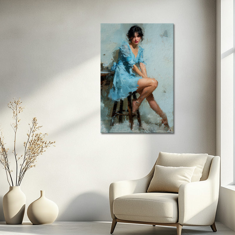 Blaue Kleid-Eleganz