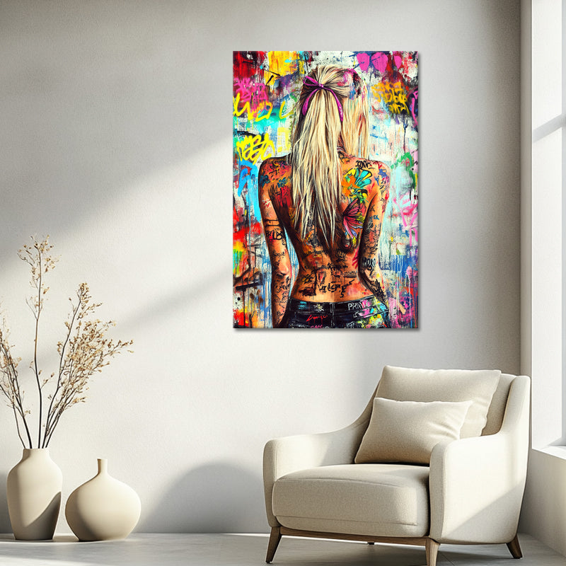 Vrouw in popart stijl