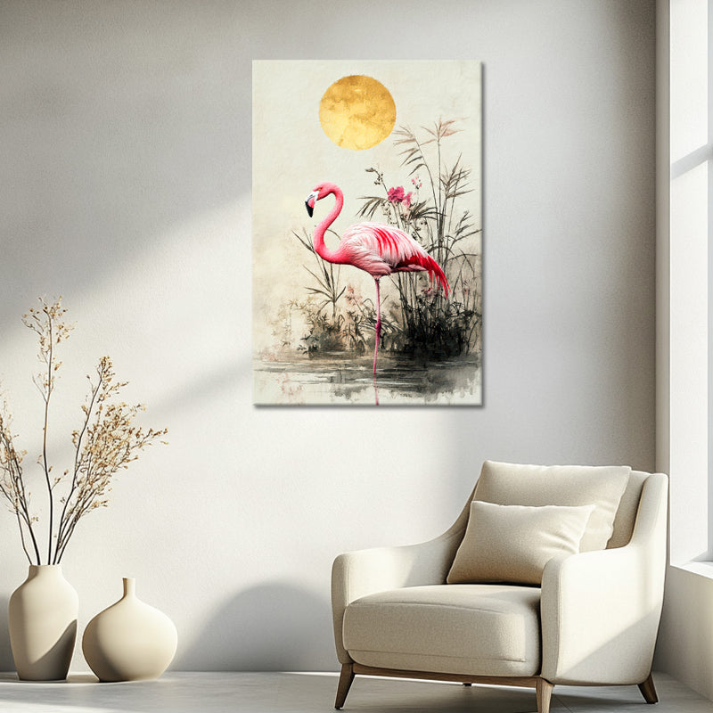 Een roze flamingo