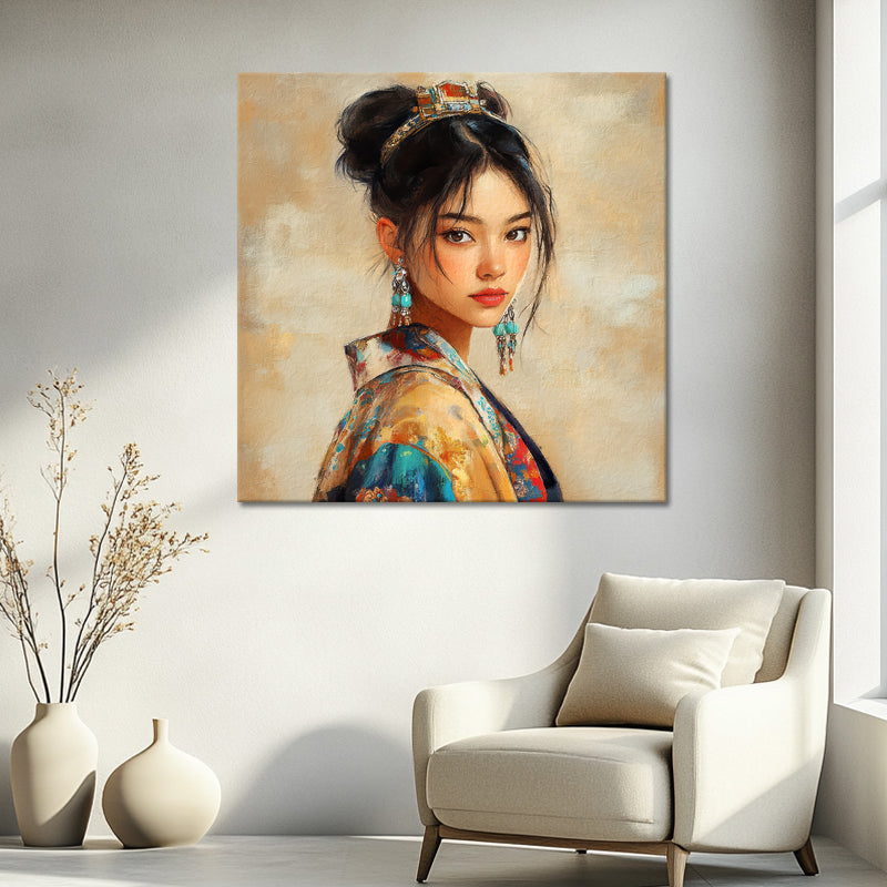 Aziatische vrouw in kimono IV