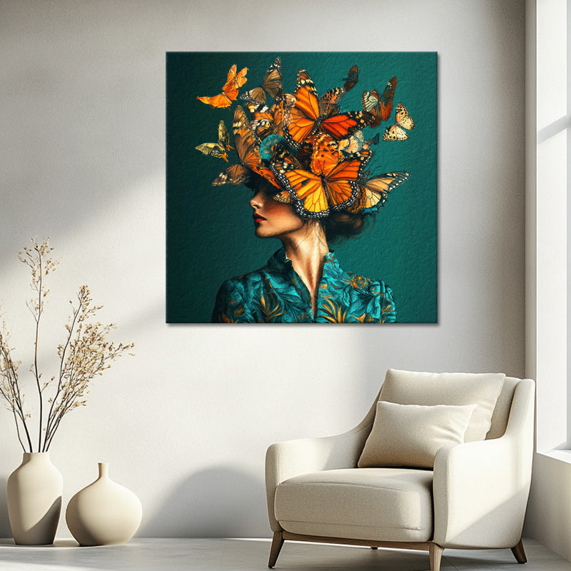 Frau mit Schmetterlingen Kunst II