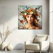 Dromende Vrouw Bloemen