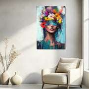Frau mit Blumen im Haar