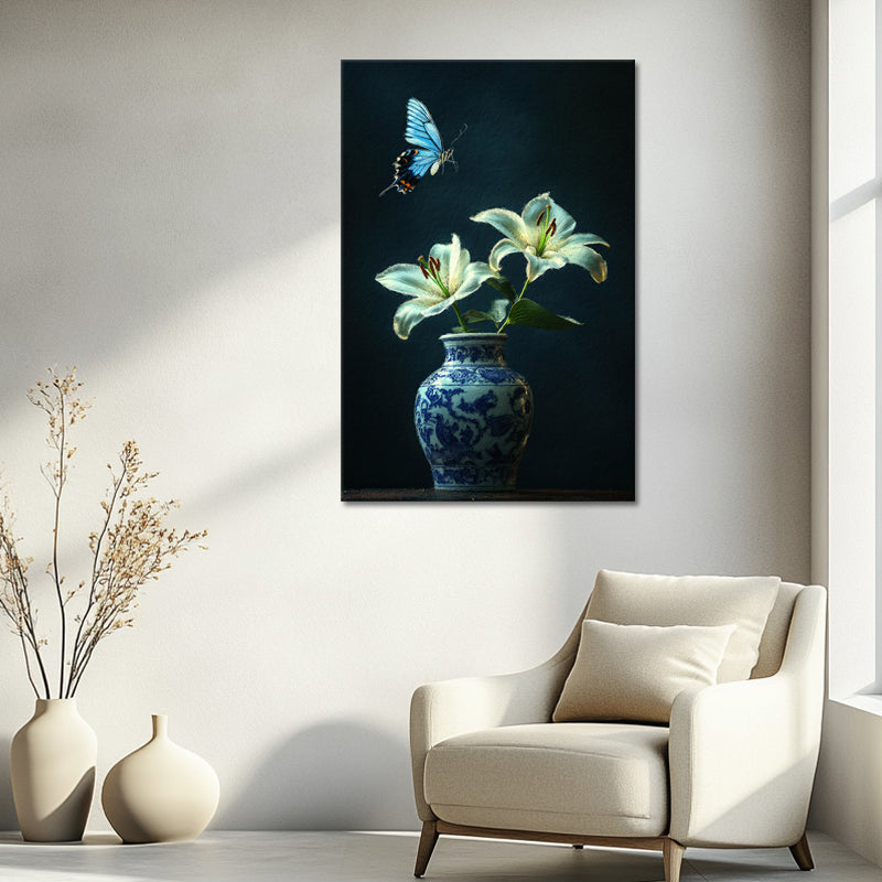 Porzellanvase mit Blumen