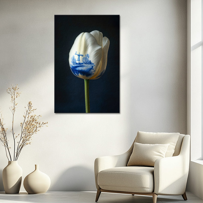 Eine Tulpe im Delfter Stil