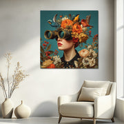 Frau - Vögel - Blumen - Kunst