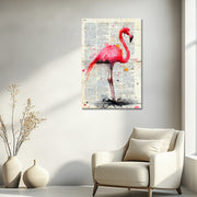Flamingo Newspaper Art
