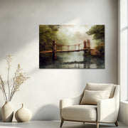 Rustikale Seilbrücke Fluss