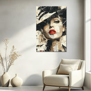 Vrouw met Hoed – Collage Kunst