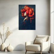 Frau mit rosa Blume