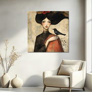 Surrealistisch Vrouw met vogelje II