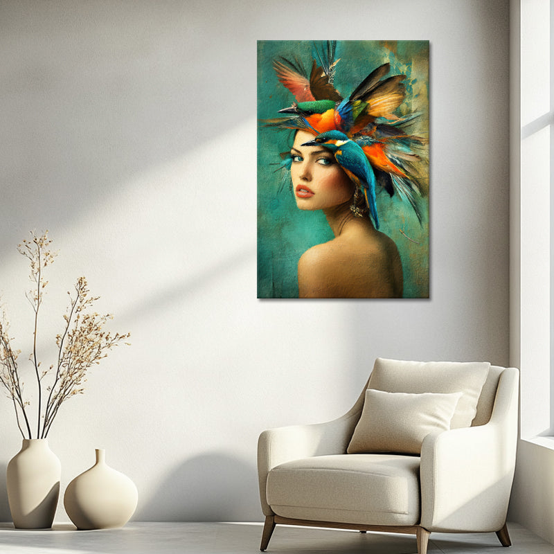 Frau und Vögel in der Kunst
