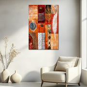 Abstract met strepen en veren