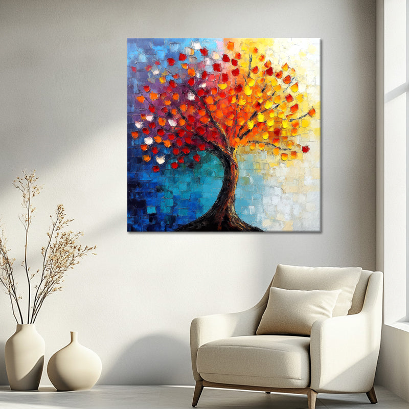 Schilderij kleurrijk Boom III