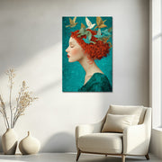 Dromerig vrouw kunstwerk