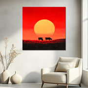 Käfige bei Sonnenuntergang