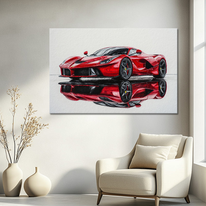 Schilderij Ferrari rood