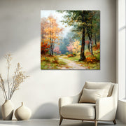 Farbenfroher Waldweg im Herbststil II