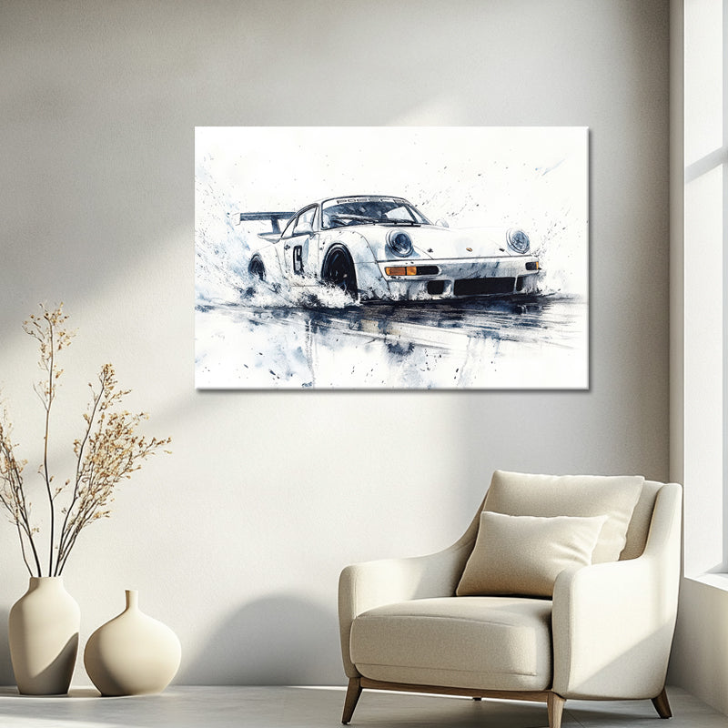 Zwart wit Porsche