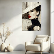 Mixed-Media Frau mit Hut I
