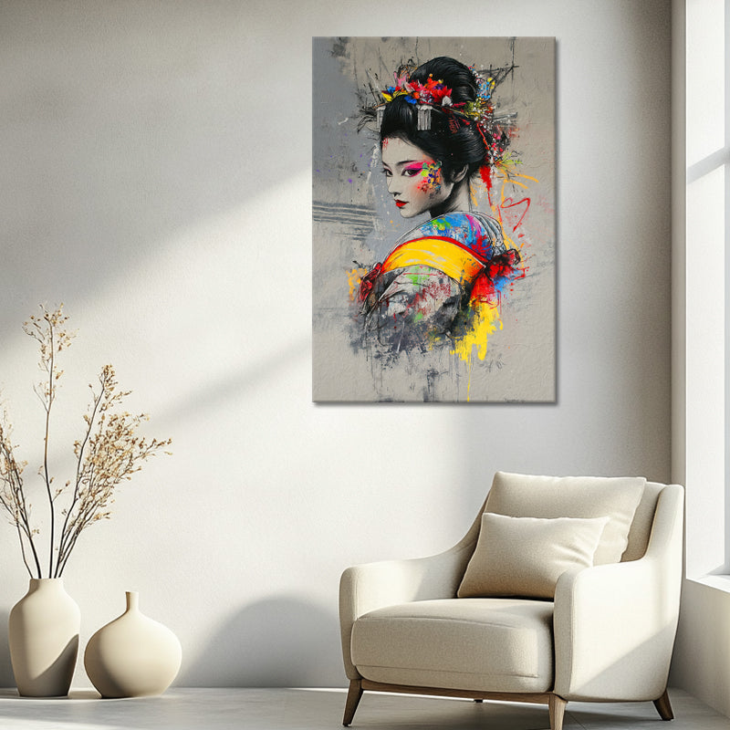 Graffiti asiatische Frau im Kimono I