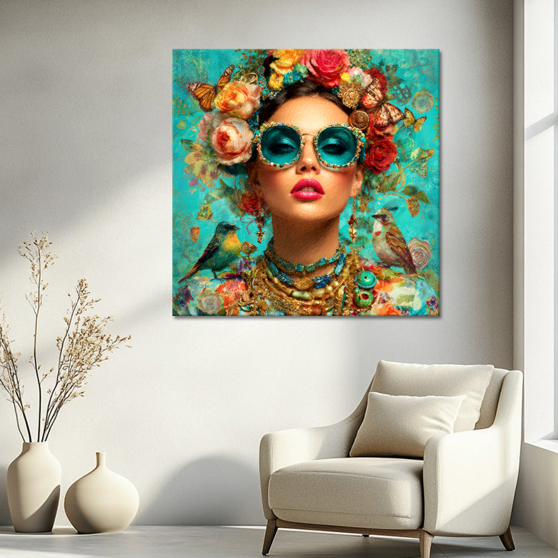 Portret Vrouw Bloemen