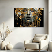 Vrouw met gouden vlinders