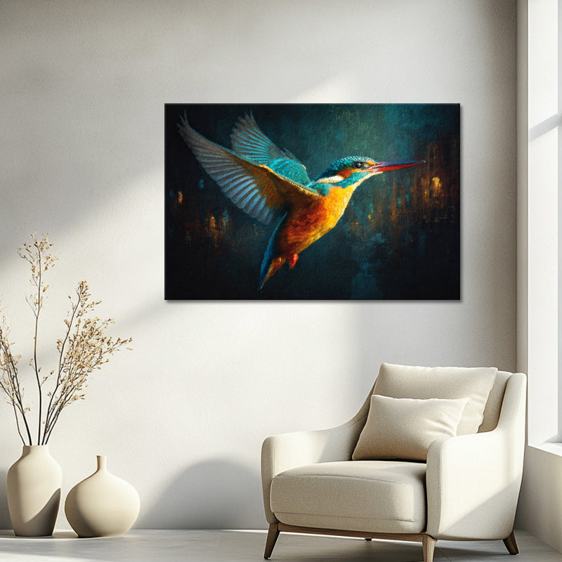 Eisvogel über der Skyline