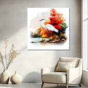 Silberreiher in Aquarell