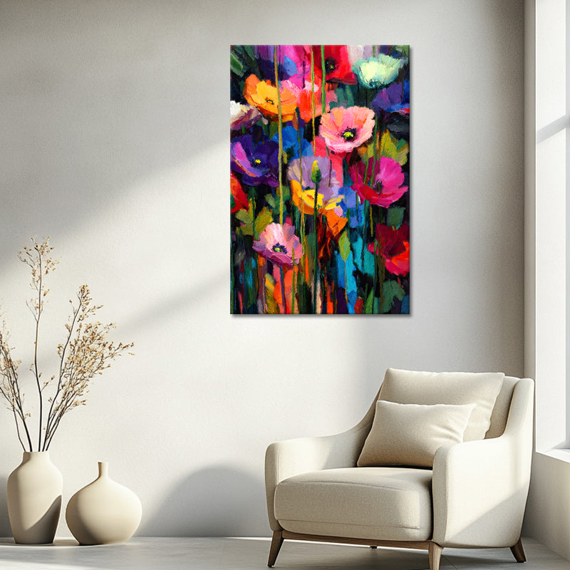 kunstwerk kleurrijke bloemen