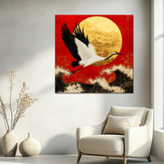 Japanischer weißer Kranich im Stil