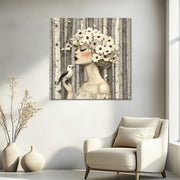 Vrouw met bloemen en vogels II