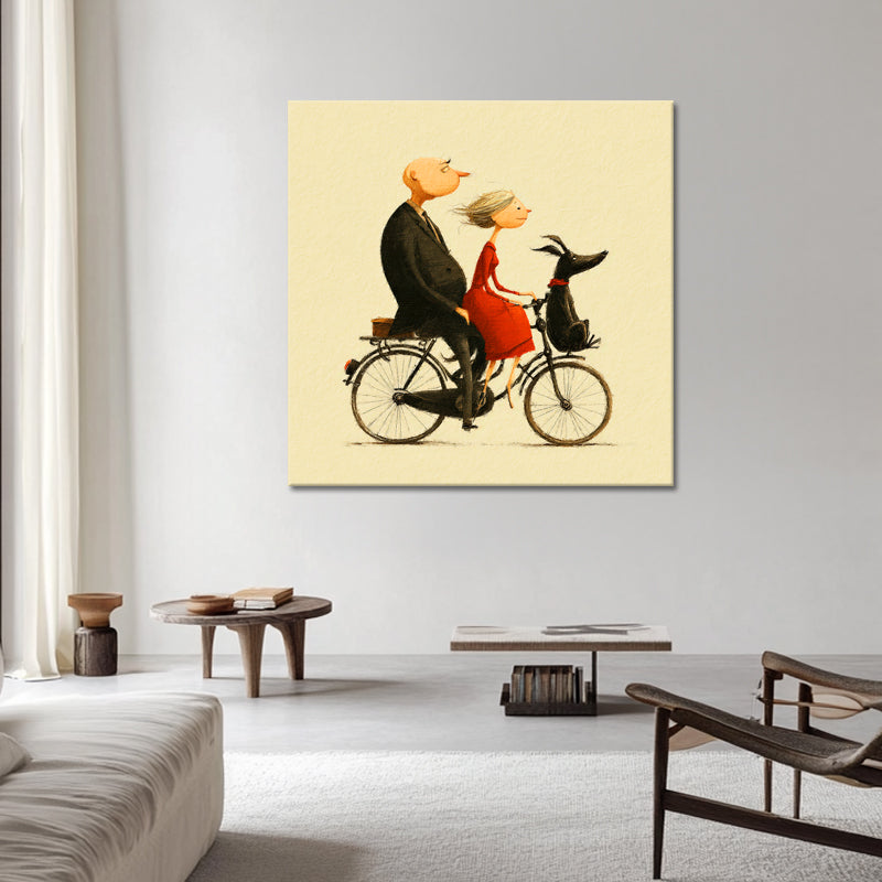 Koppel met hond op fiets III