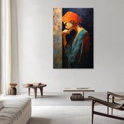 Kunstwerk Frau in Seitenansicht
