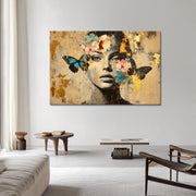 Vrouw Bloemen Vlinders
