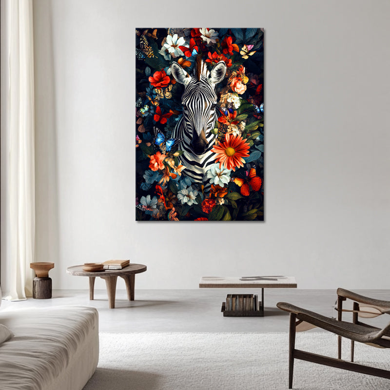 Zebra mit Blumen