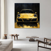 Gouden porsche schilderij