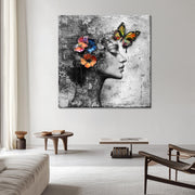 Vrouw vlinders schilderij I