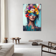 Frau mit Blumen im Haar