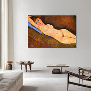 Reclining Nude on Blue Cushion -Amedeo Modigliani
