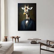 Giraffe in een pak