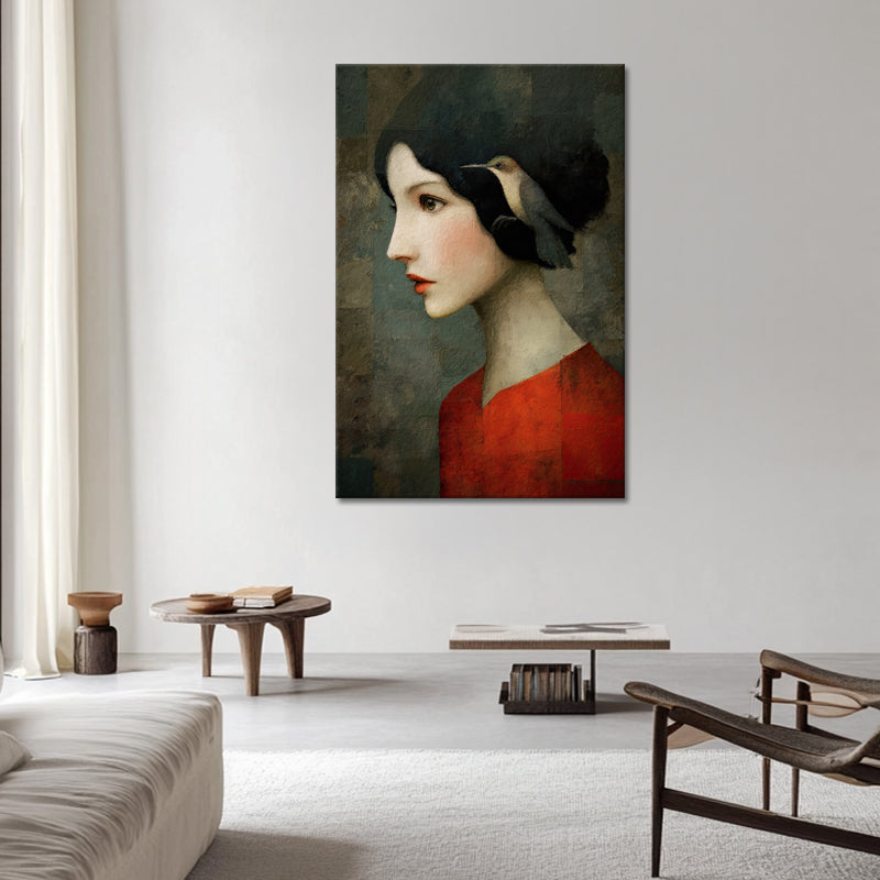 Vrouw Kolibrie Kunstwerk