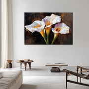 Drei warme Calla-Lilien