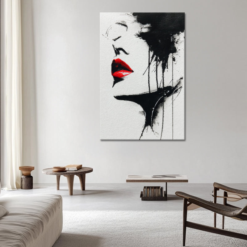 Abstrakte Frau Rote Lippen