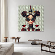 Modische Frau mit Wein