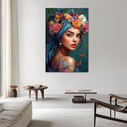 Vrouw in bloemen