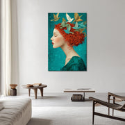 Dromerig vrouw kunstwerk